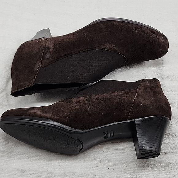 MUNRO FRANCEE WOMENS BROWN KID SUEDE ANKLE BOOTIES SIZE 10 NEW - Picture 11 of 16